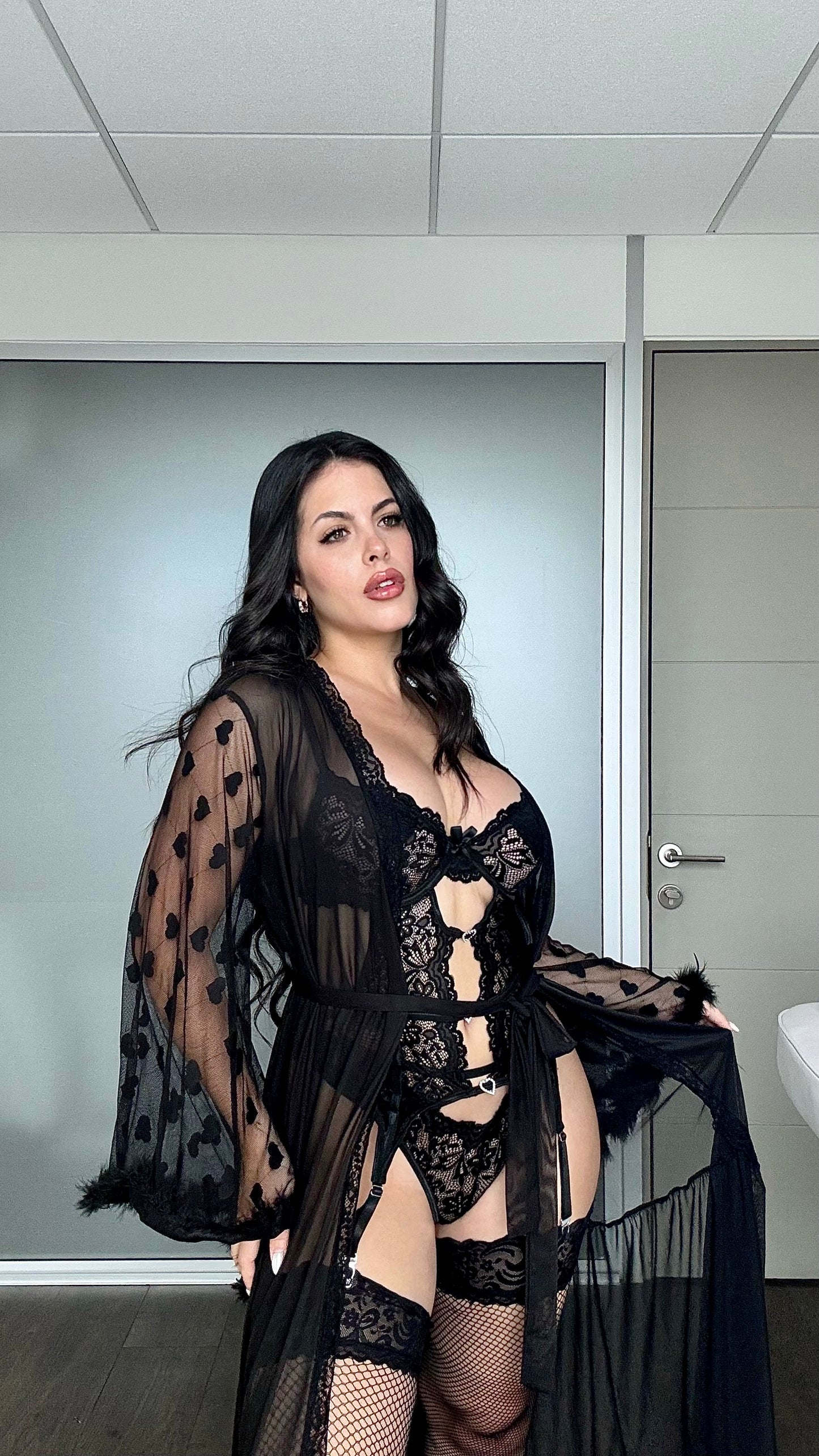 Bata corazones negra