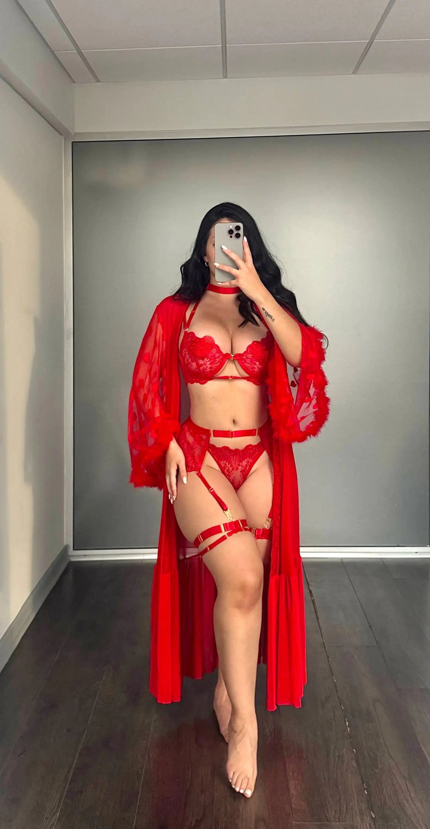 Bata corazones roja