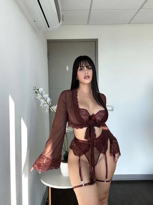 Preventa Conjunto lenceria encaje Annecy (2 a 3 Semanas)