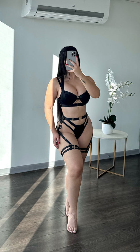 Conjunto lencería Piamonte negro