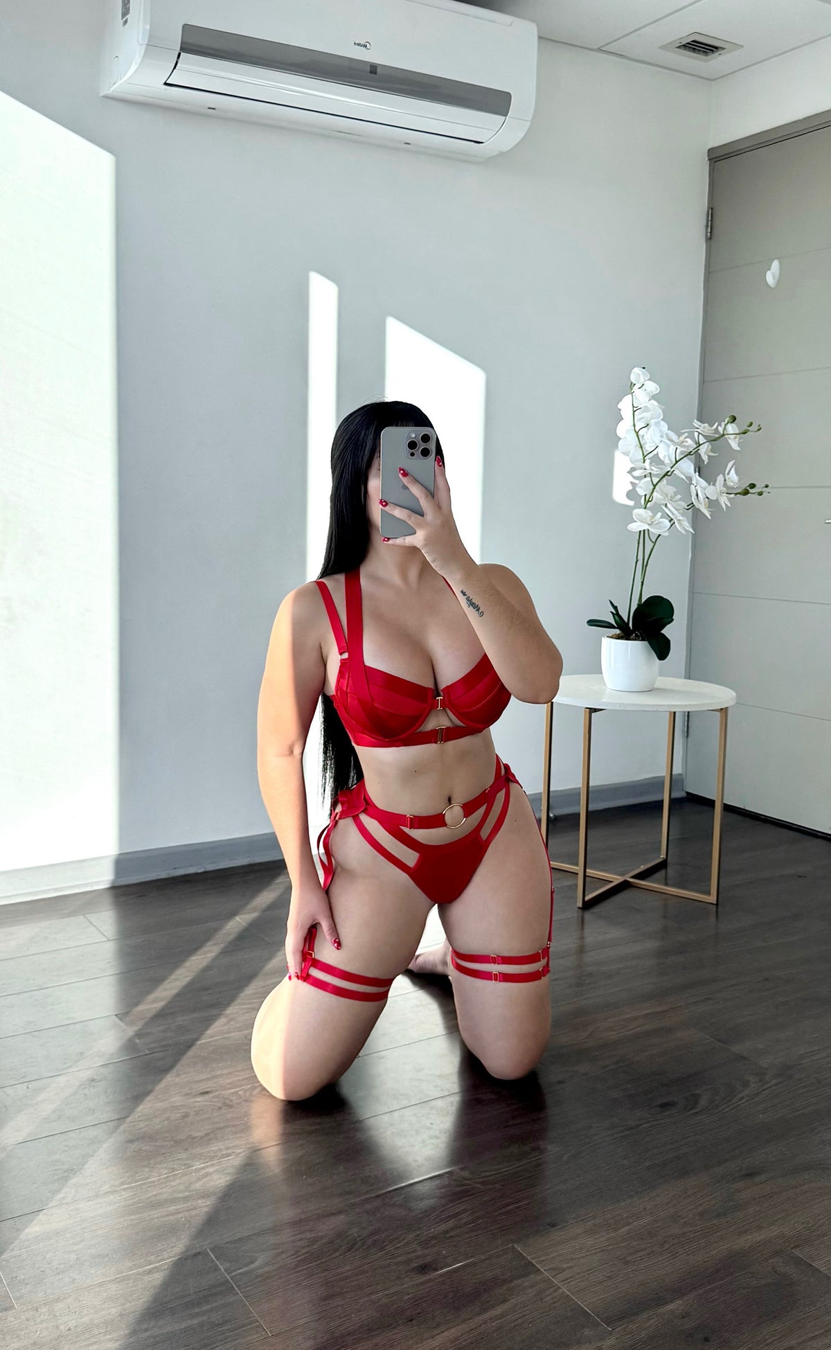 Conjunto lencería Piamonte rojo
