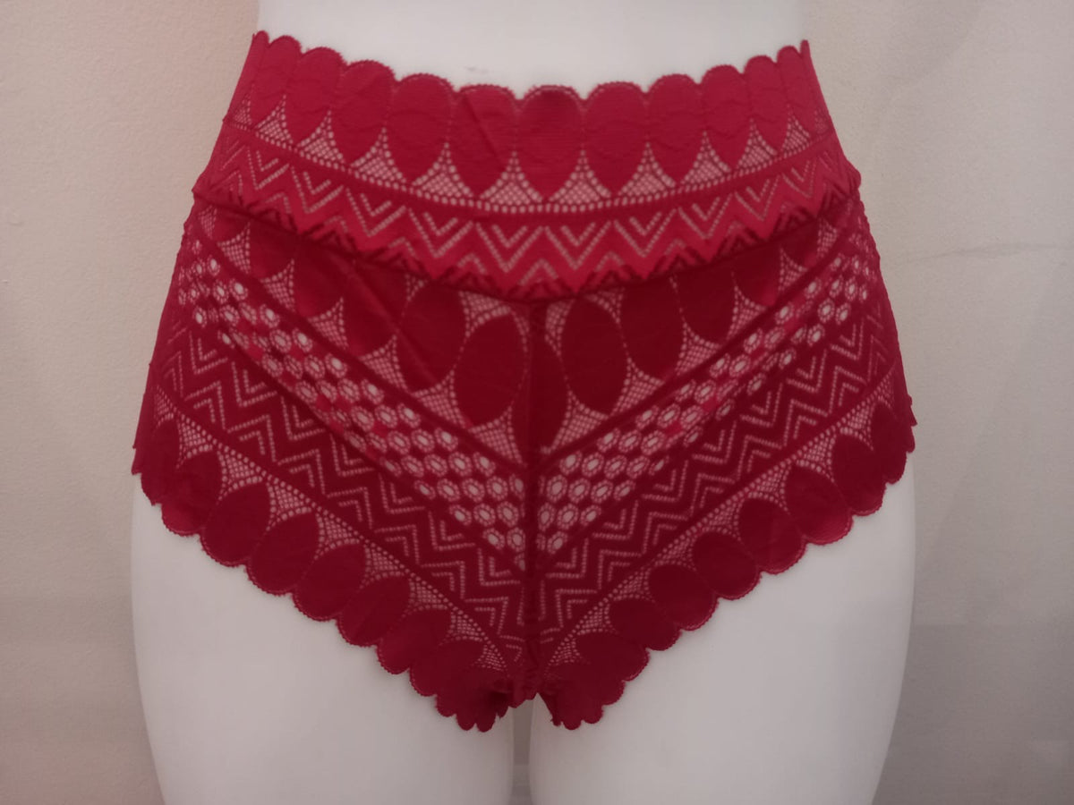 Pantaleta encaje burdeo