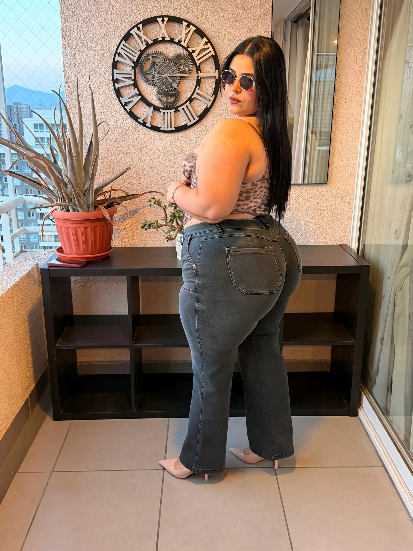 Jeans wide leg gris Italia