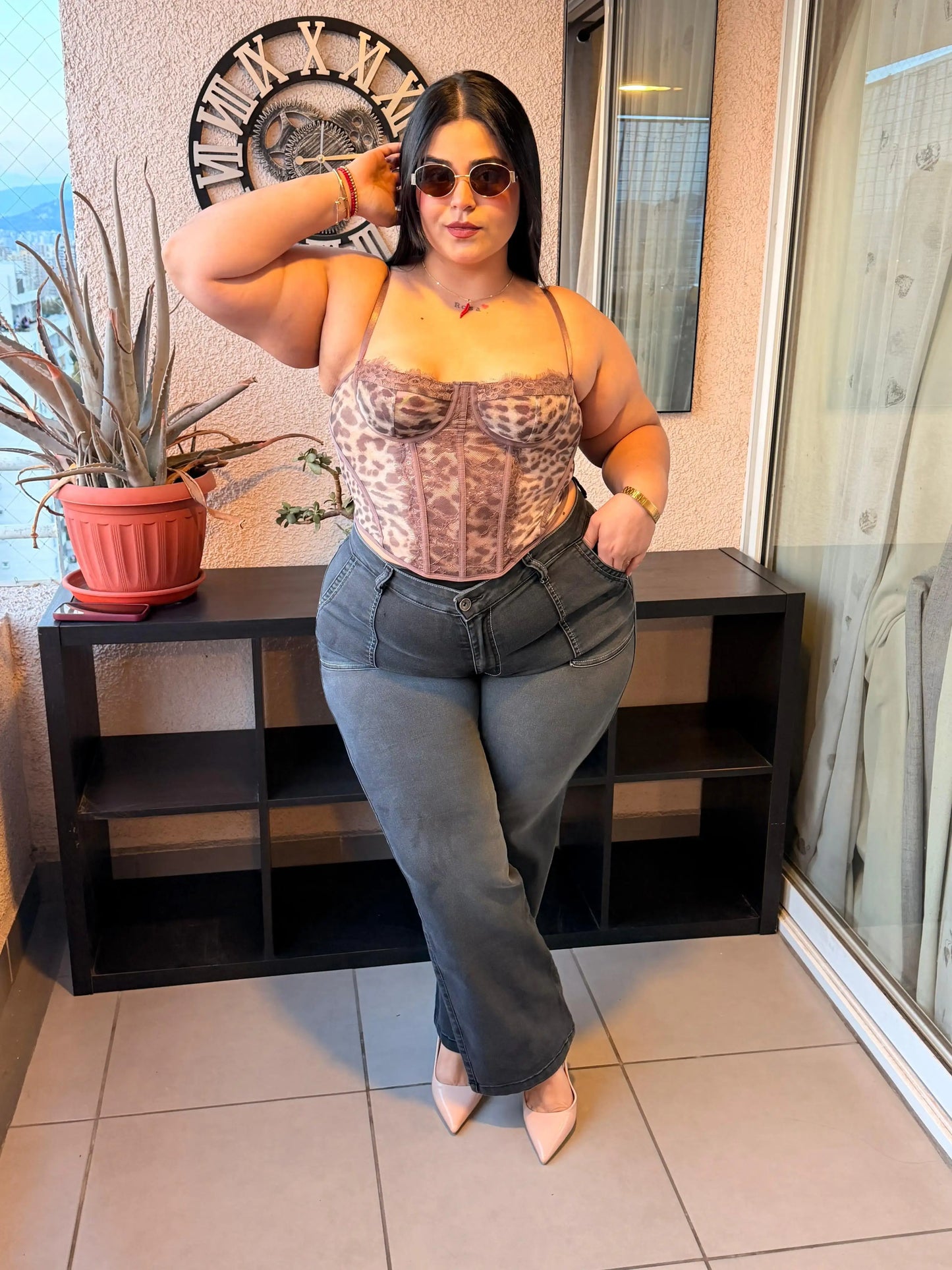 Jeans wide leg gris Italia