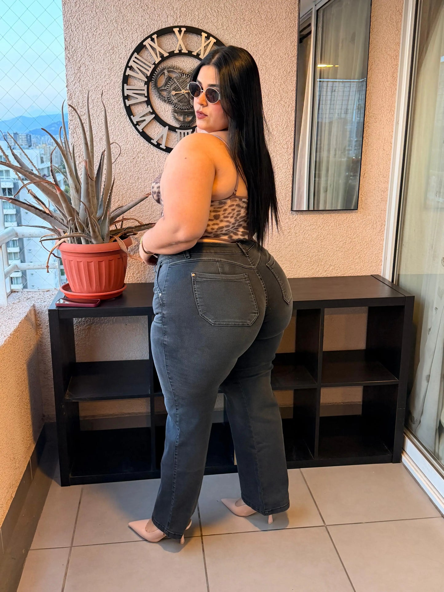 Jeans wide leg gris Italia