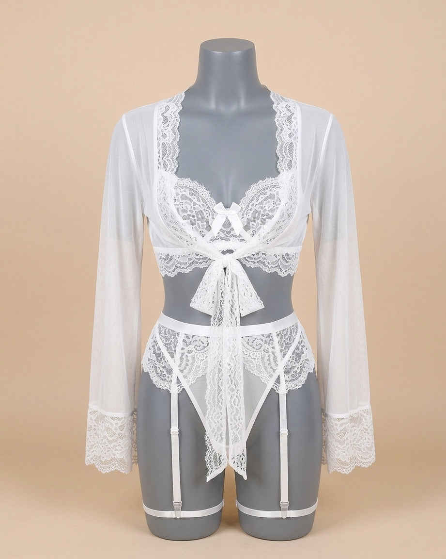 Conjunto lencería con bata Annecy – Set completo de encaje