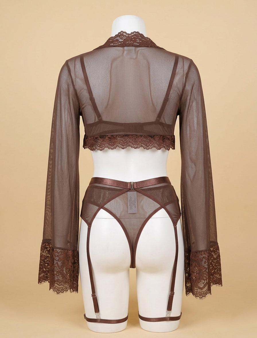 Conjunto lencería con bata Annecy – Set completo de encaje