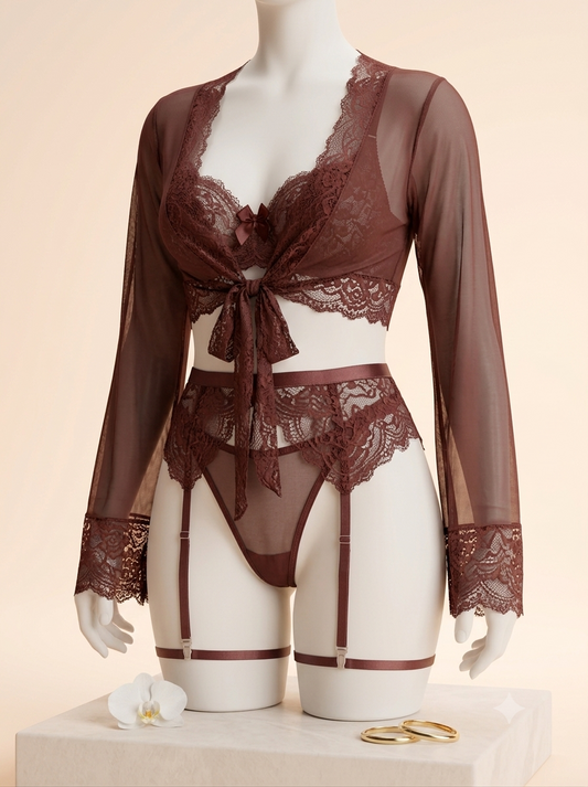 maniqui con conjunto ancaje con bata y ligas annecy cavrini