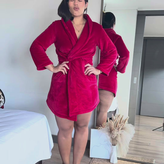 conjunto rojo encaje talla grande video cavrini
