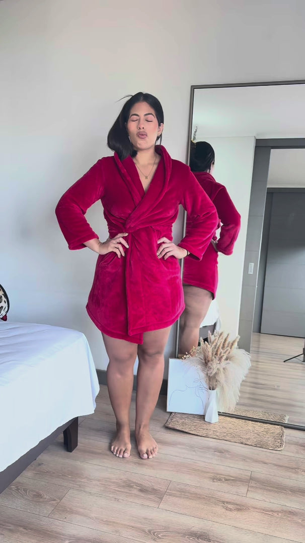 conjunto rojo encaje talla grande video cavrini